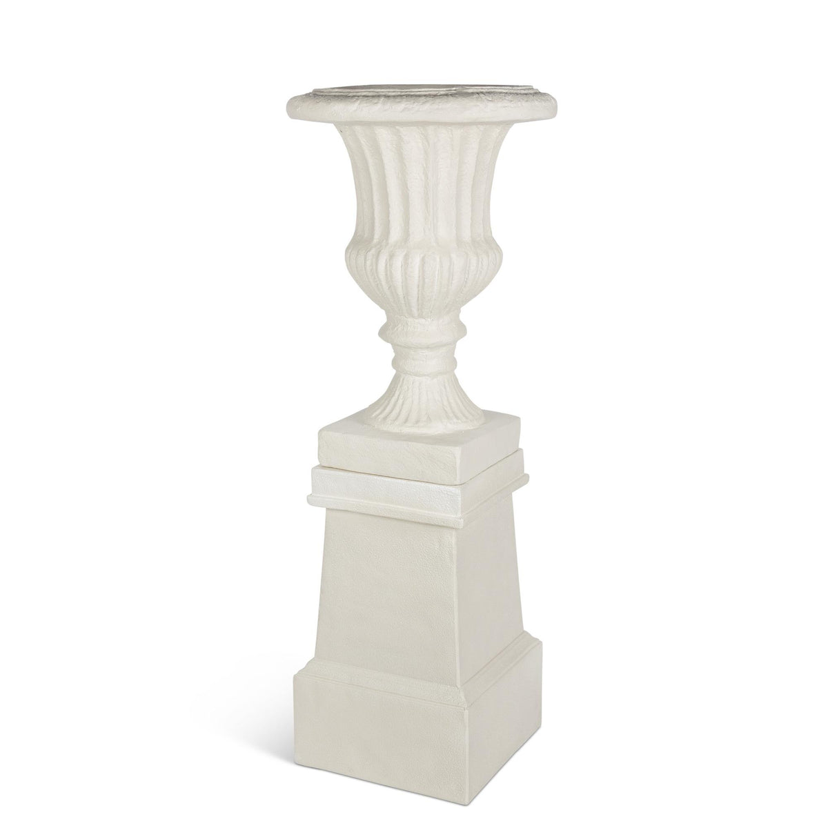 Tall Urn With Pedestal, Soft White, 55.5"H