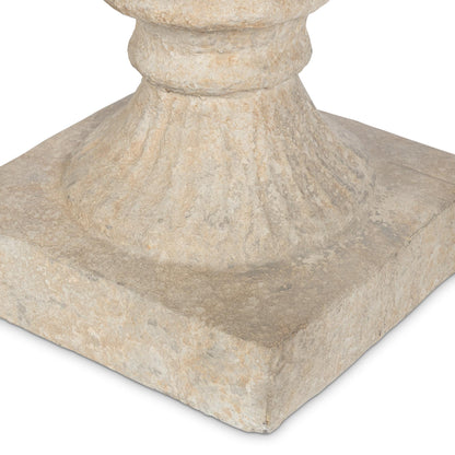 Tall Urn With Pedestal, Soft White, 55.5"H