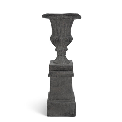 Tall Urn With Pedestal, Noir, 55.5"H