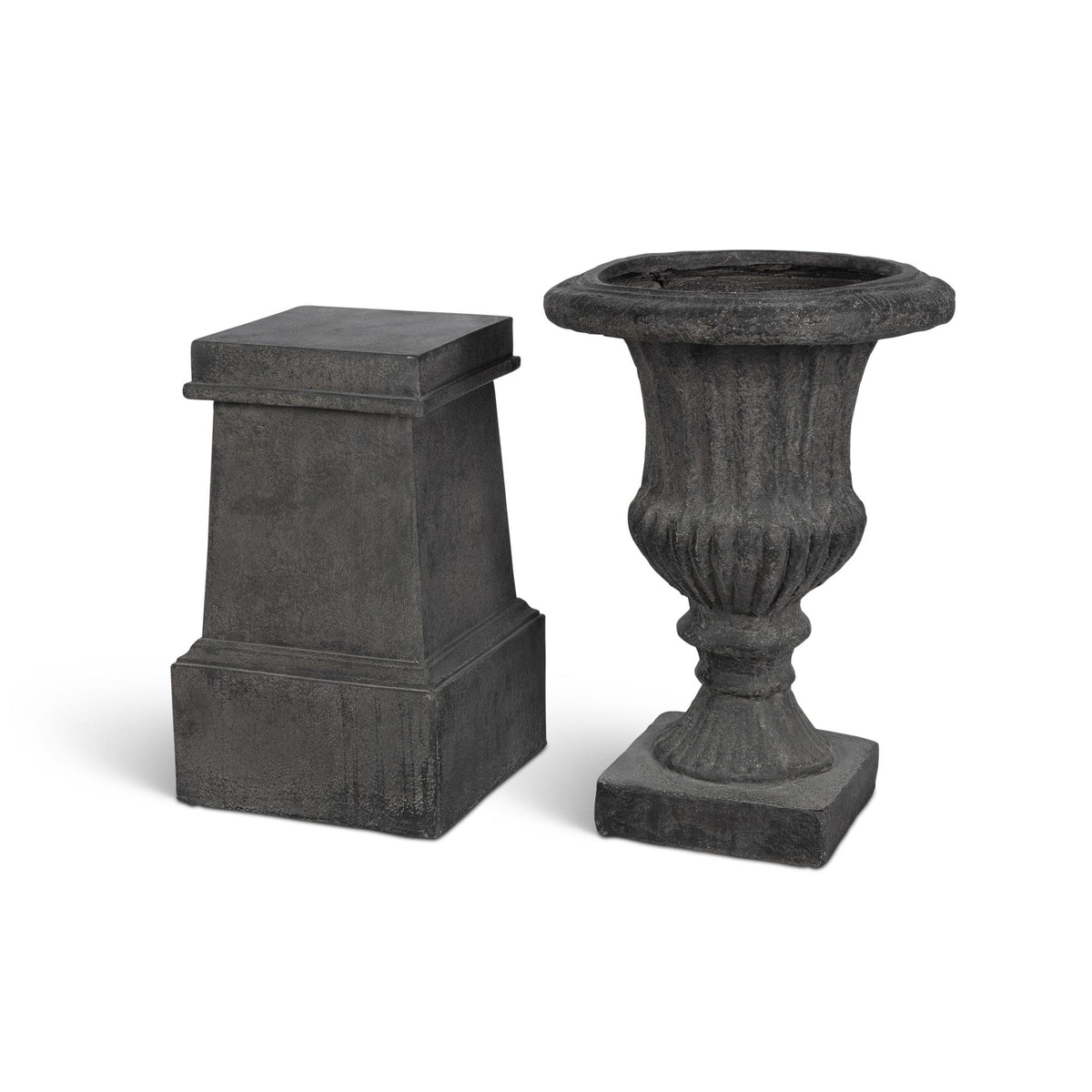 Tall Urn With Pedestal, Noir, 55.5"H