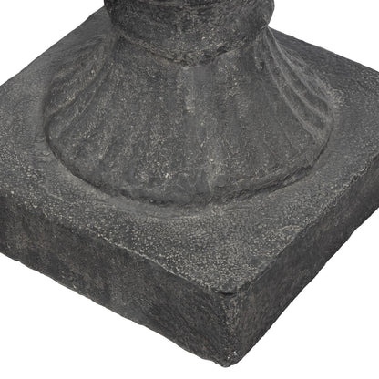 Tall Urn With Pedestal, Noir, 55.5"H