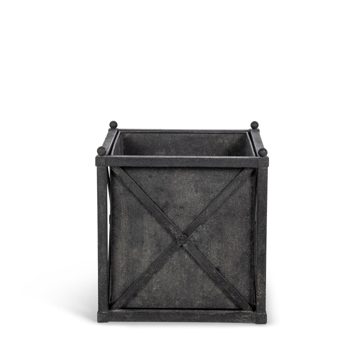 Small Metal Estate Planter, Noir