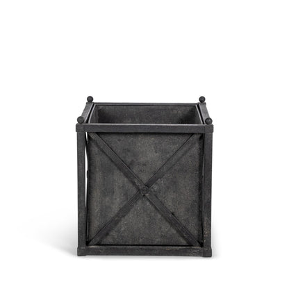 Small Metal Estate Planter, Noir