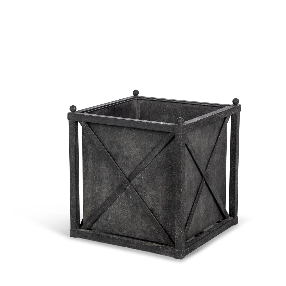 Small Metal Estate Planter, Noir