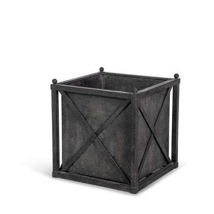 Small Metal Estate Planter, Noir