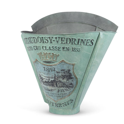 French Metal Picking Basket, Antiqued Green
