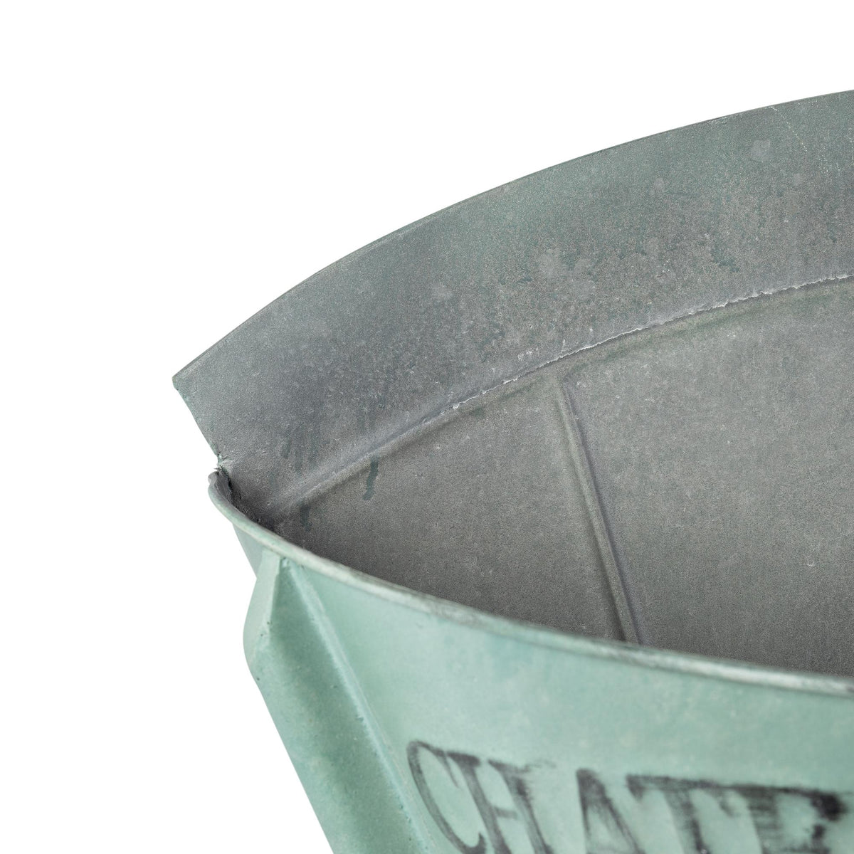French Metal Picking Basket, Antiqued Green