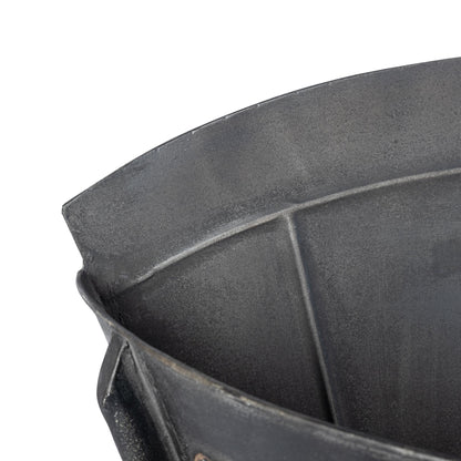 French Metal Picking Basket, Weathered Black