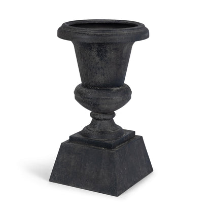 Aged Metal Entry Urn, Noir