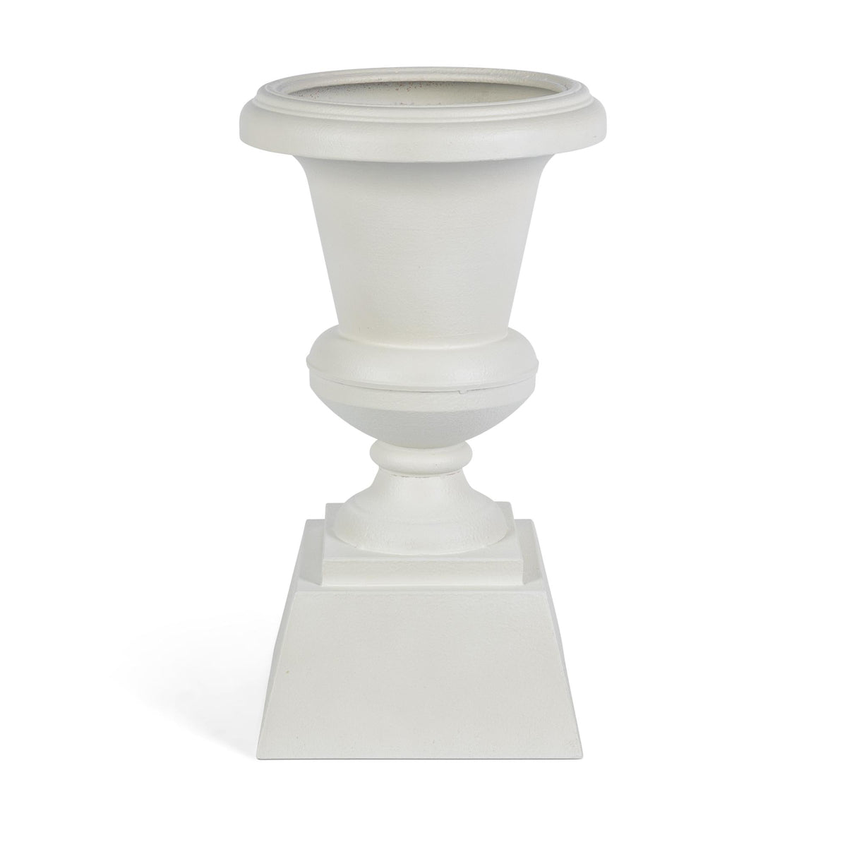 Aged Metal Entry Urn, Soft White