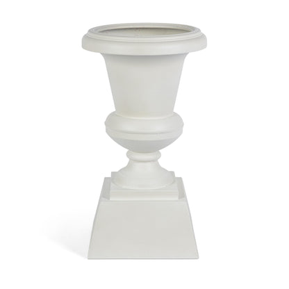 Aged Metal Entry Urn, Soft White