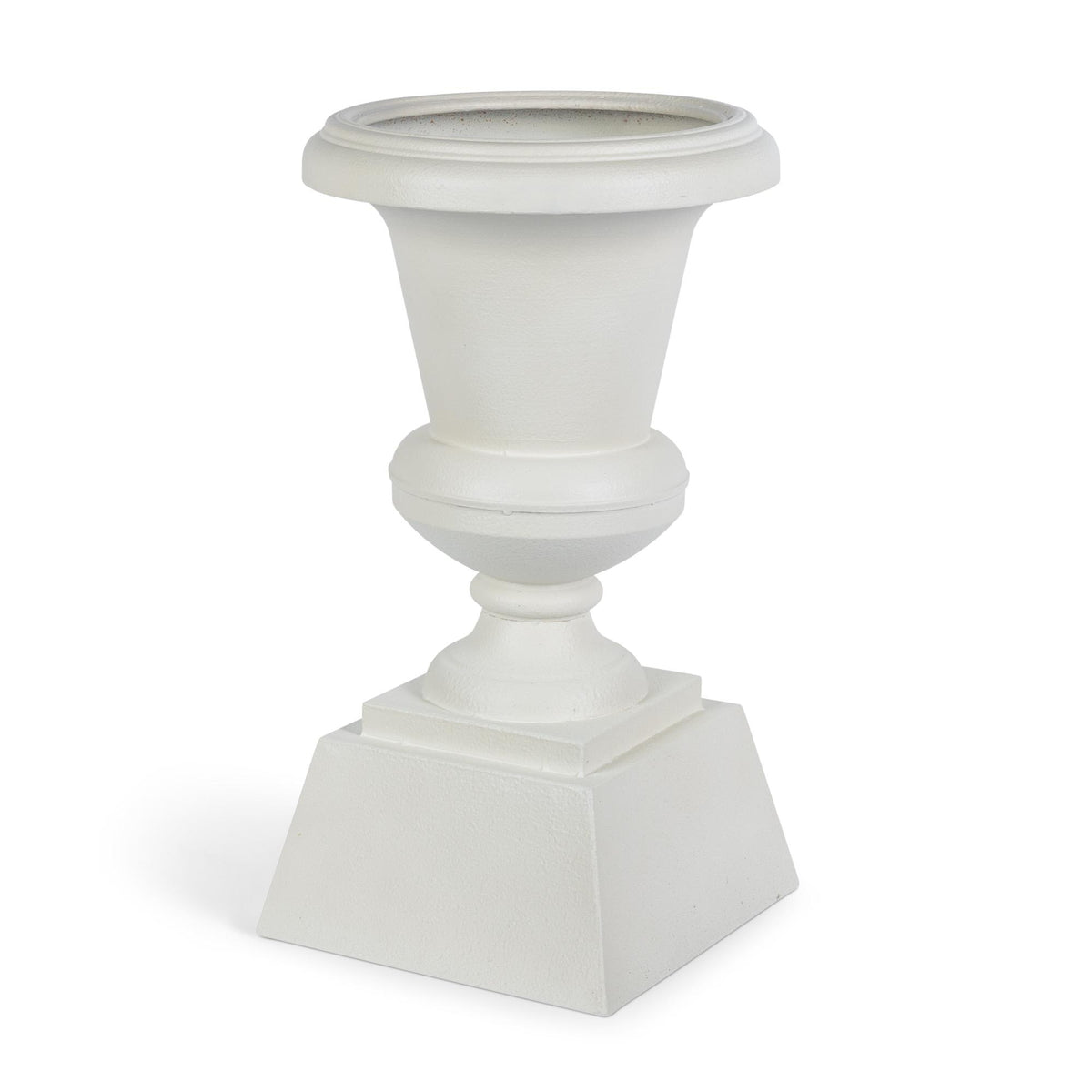 Aged Metal Entry Urn, Soft White