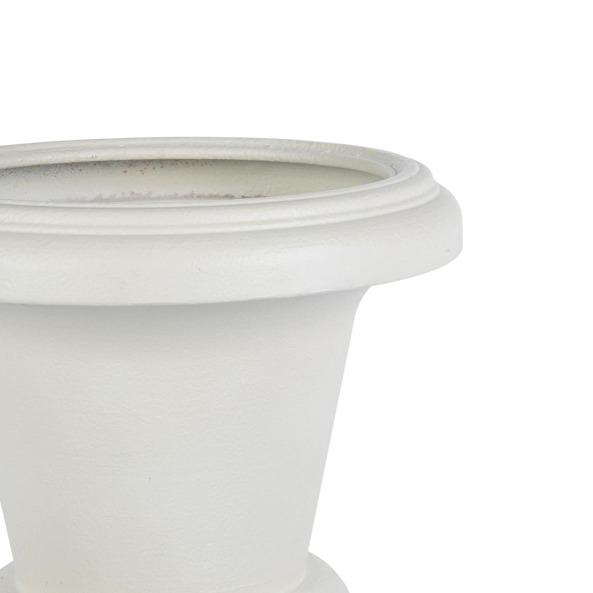 Aged Metal Entry Urn, Soft White