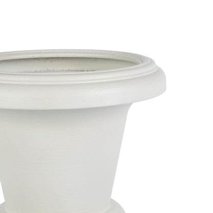 Aged Metal Entry Urn, Soft White