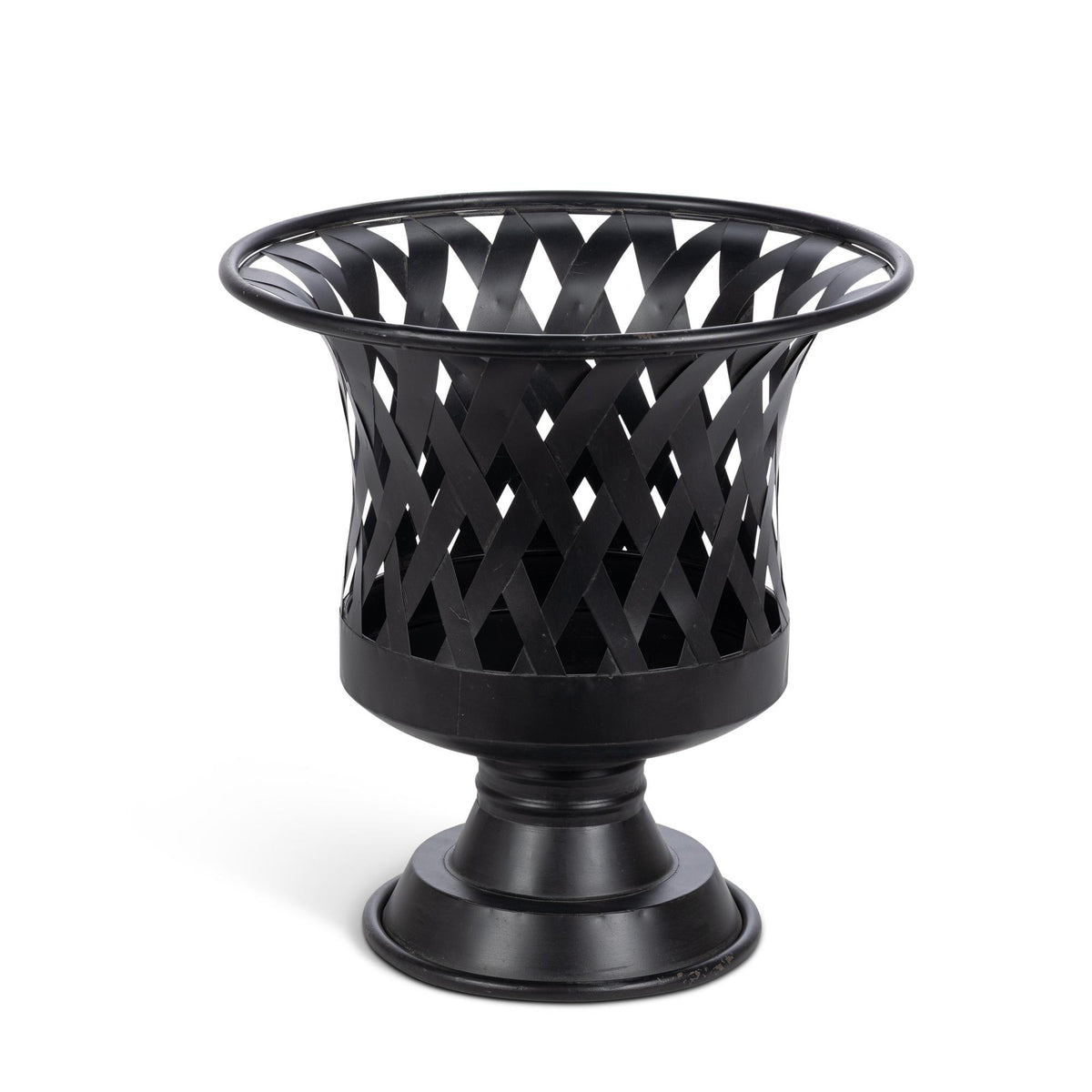 Woven Metal Classic Urn, Antiqued Black, Set of 2