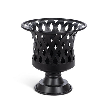 Woven Metal Classic Urn, Antiqued Black, Set of 2