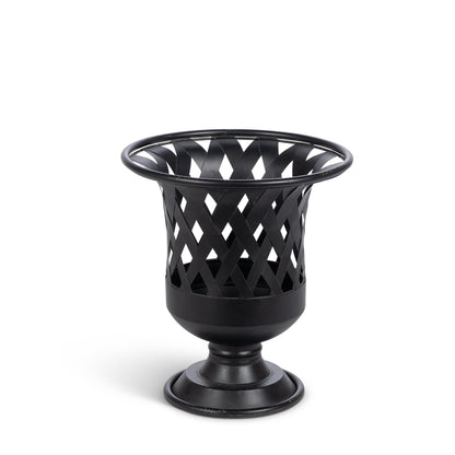 Woven Metal Classic Urn, Antiqued Black, Set of 2