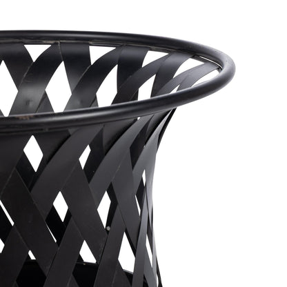 Woven Metal Classic Urn, Antiqued Black, Set of 2