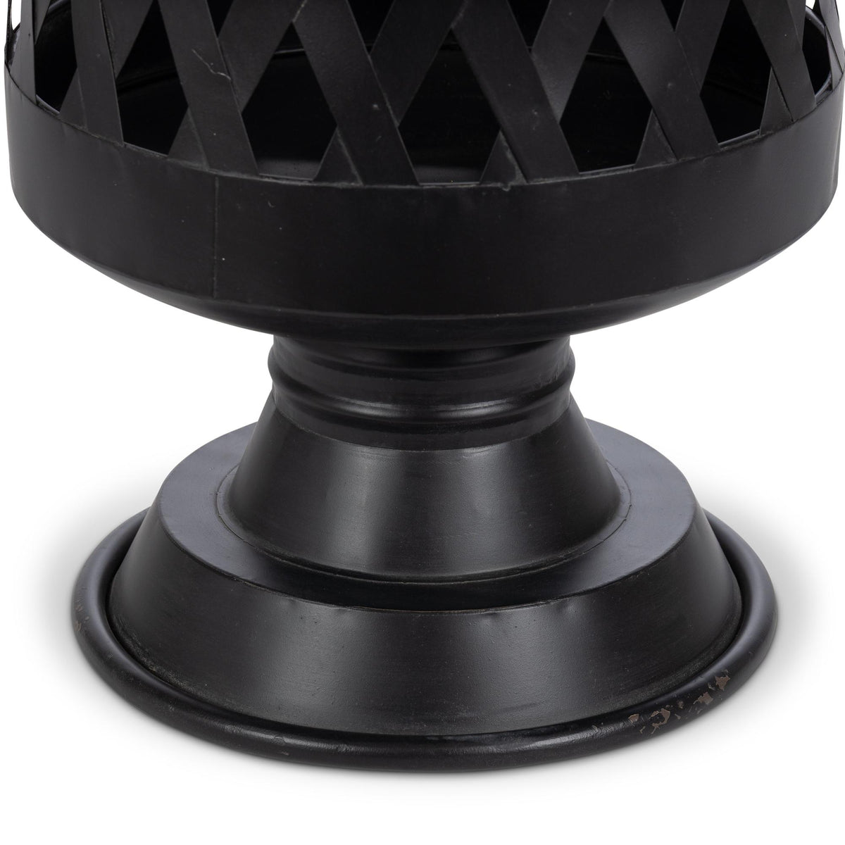 Woven Metal Classic Urn, Antiqued Black, Set of 2