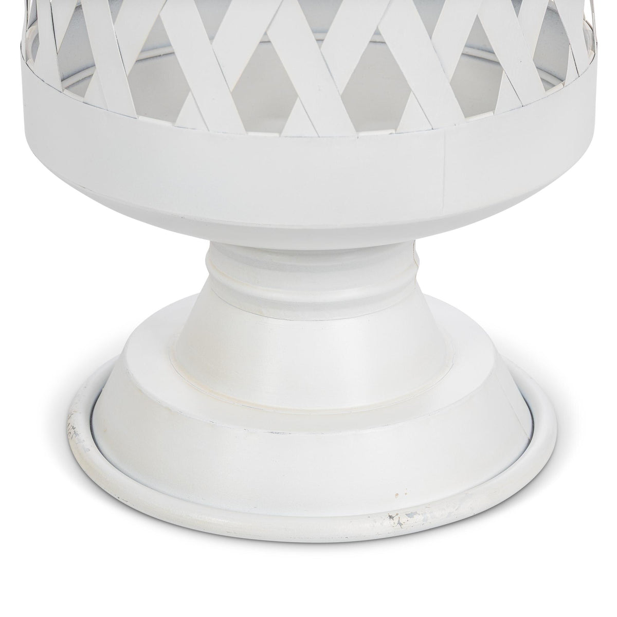 Woven Metal Classic Urn, Antiqued White, Set of 2