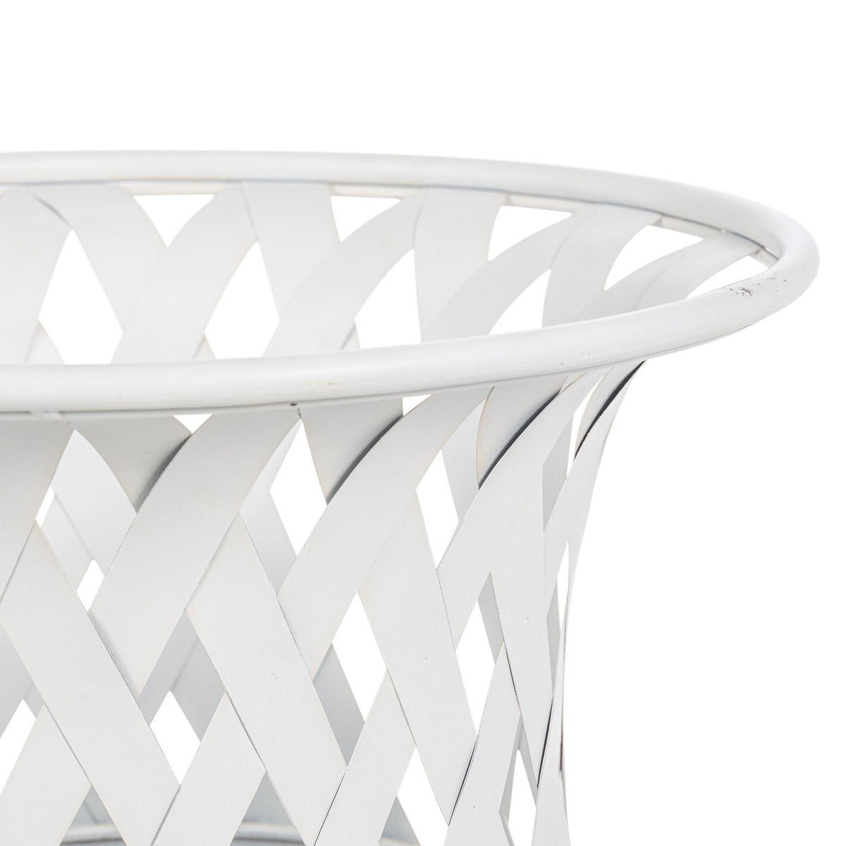 Woven Metal Classic Urn, Antiqued White, Set of 2