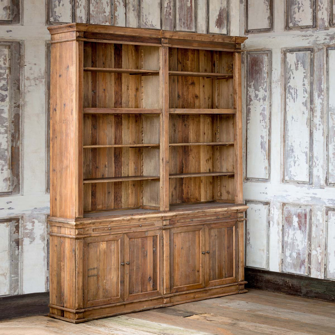 Rustic Pine Library Bookcase