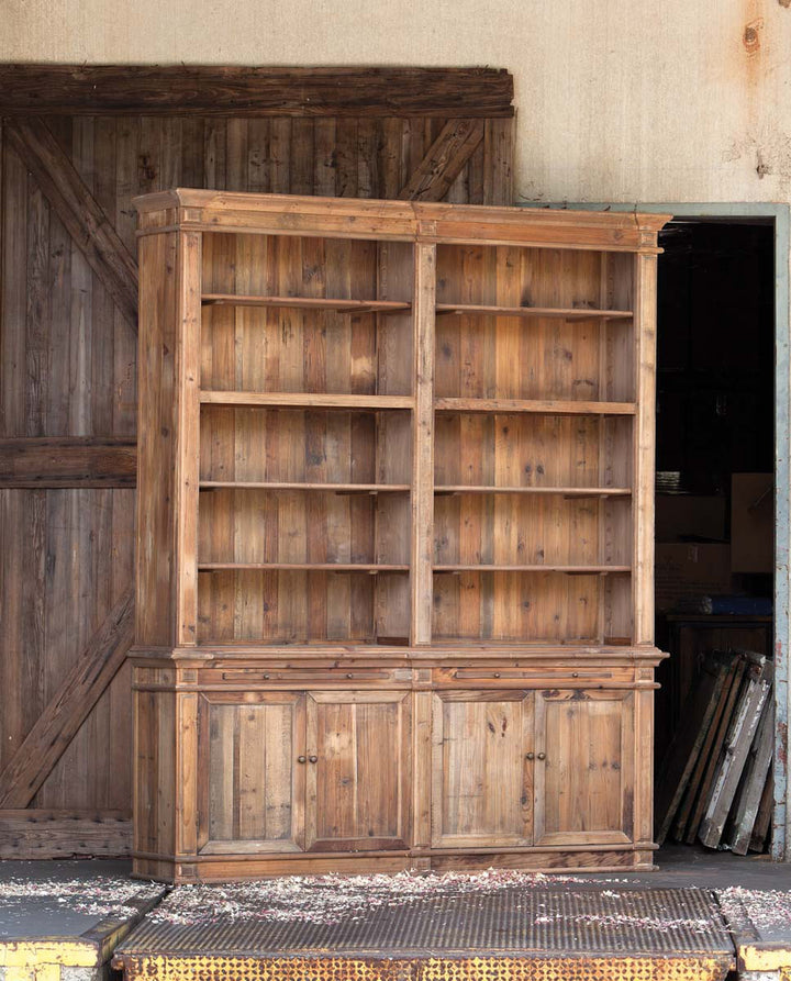 Rustic Pine Library Bookcase