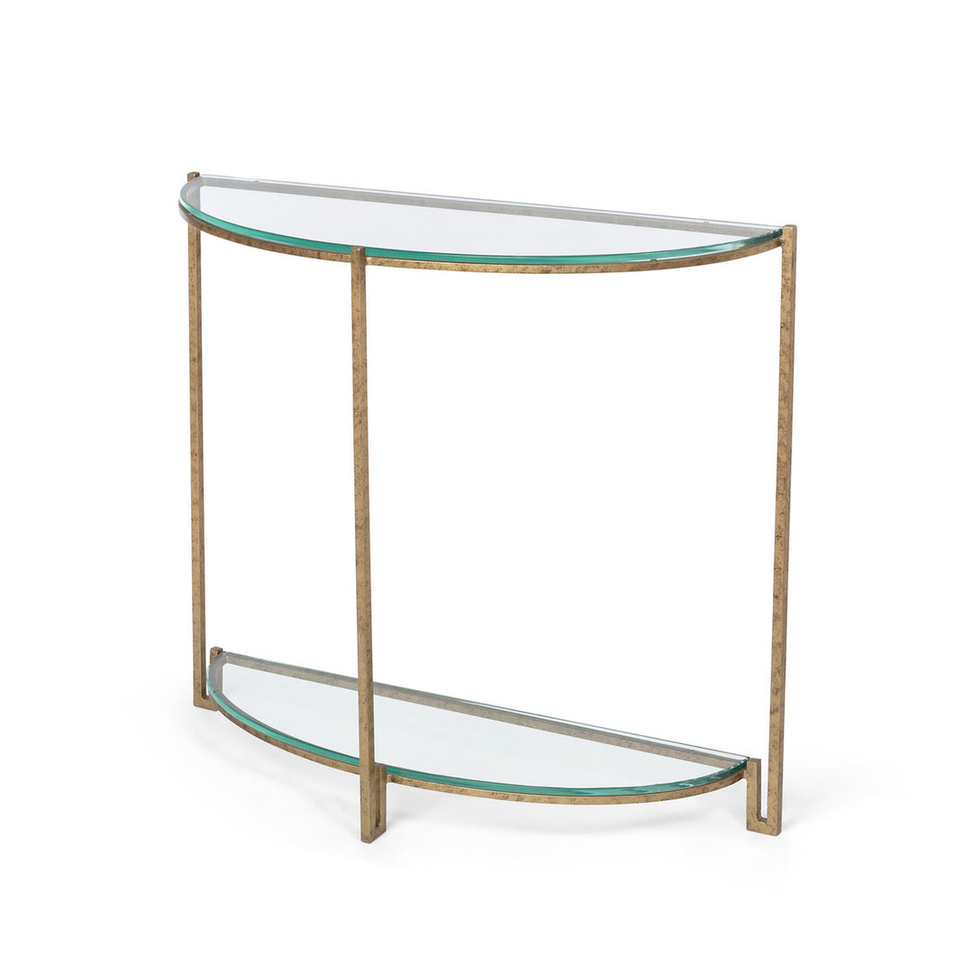 Naomi Iron and Glass Demi Lune Table