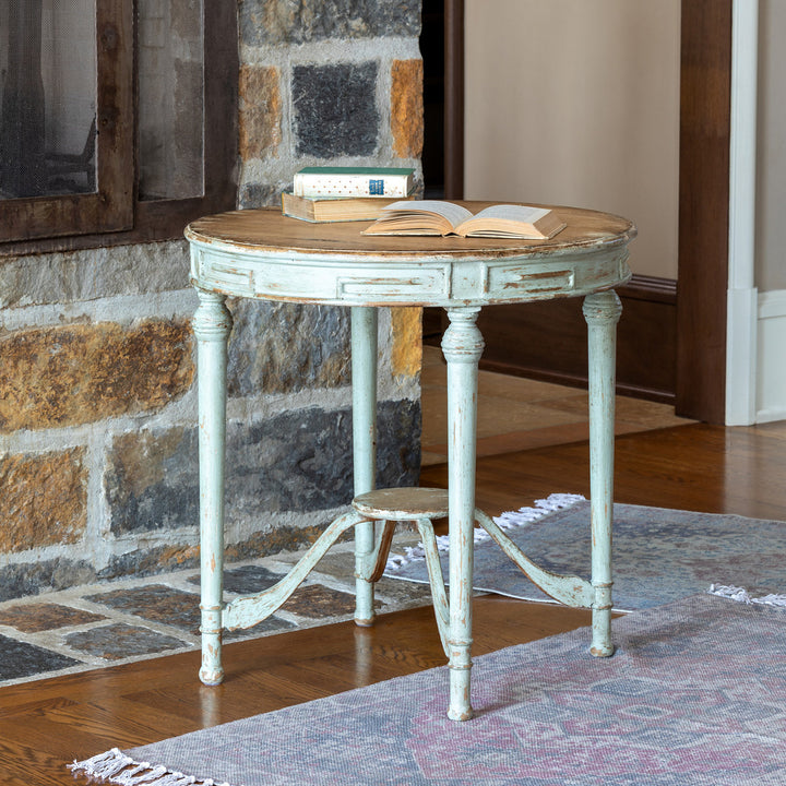 Country French Style Painted Petite Round Table