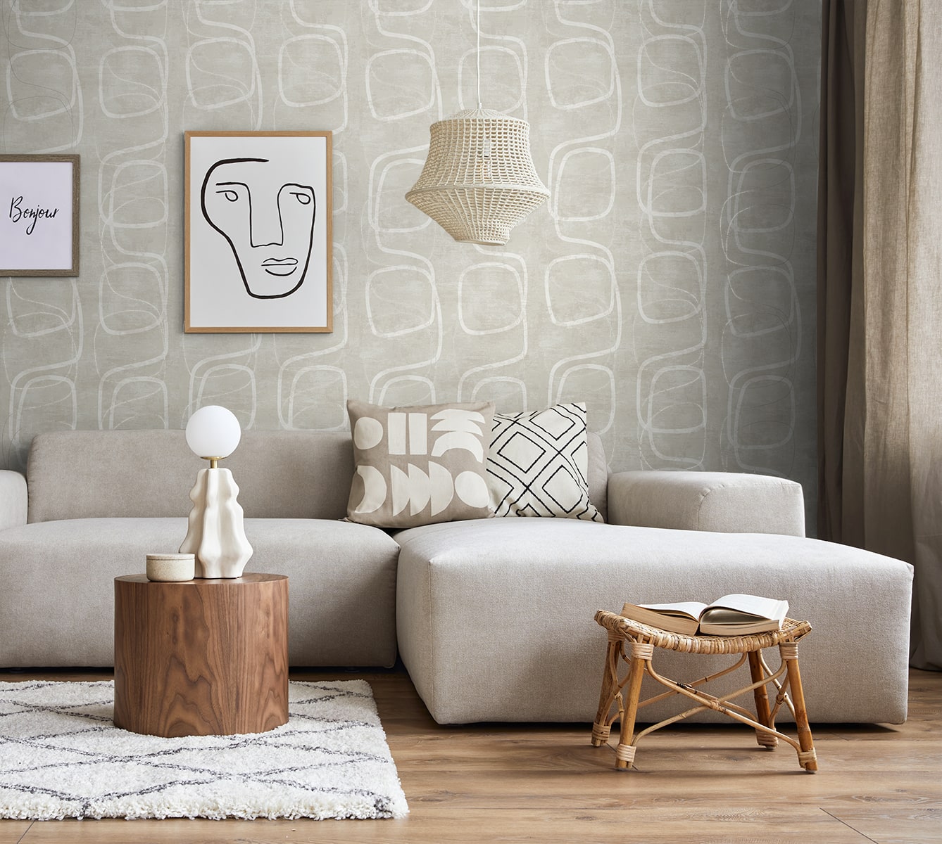 Geometric Textures Forcella Geometric Unpasted Wallpaper