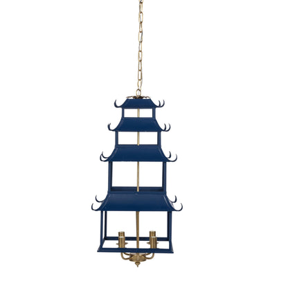 Peace Pagoda Chandelier, Navy