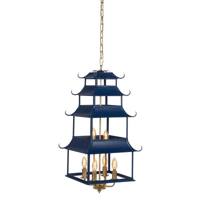 Peace Pagoda Chandelier, Navy