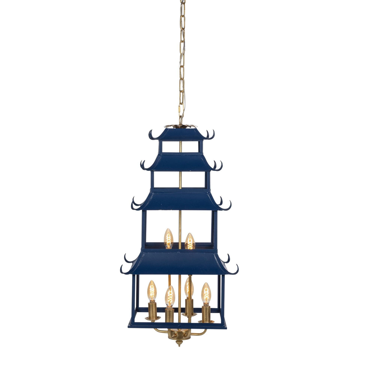 Peace Pagoda Chandelier, Navy