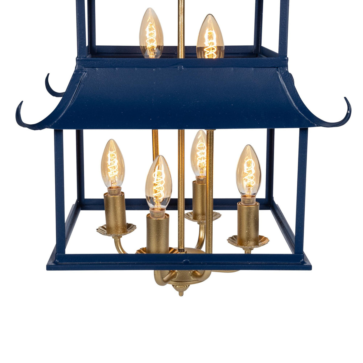 Peace Pagoda Chandelier, Navy