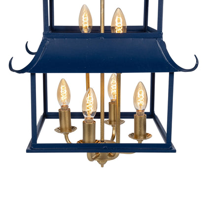 Peace Pagoda Chandelier, Navy
