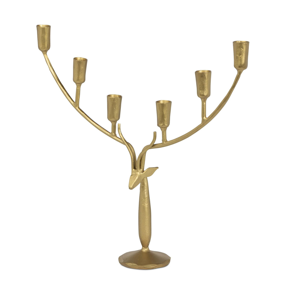 Stag Candle Holder, Large, Antiqued Gold
