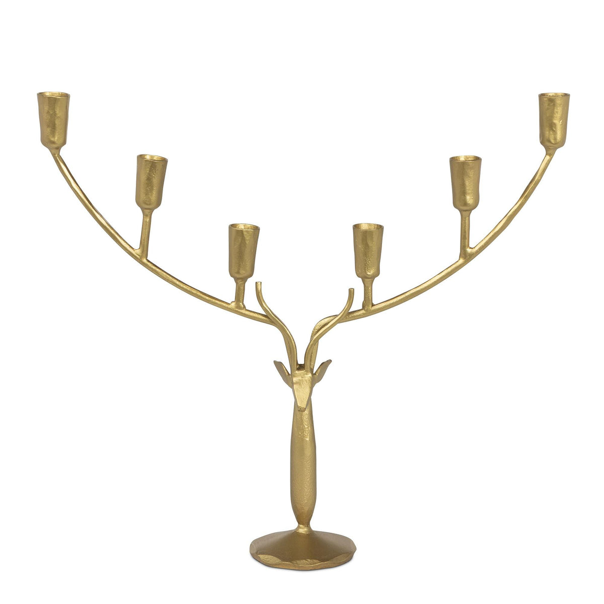 Stag Candle Holder, Large, Antiqued Gold