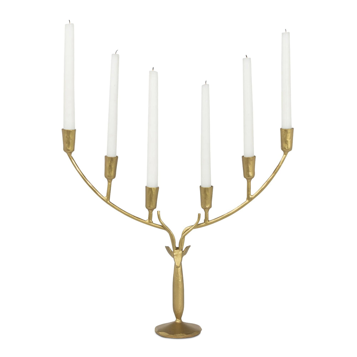 Stag Candle Holder, Large, Antiqued Gold