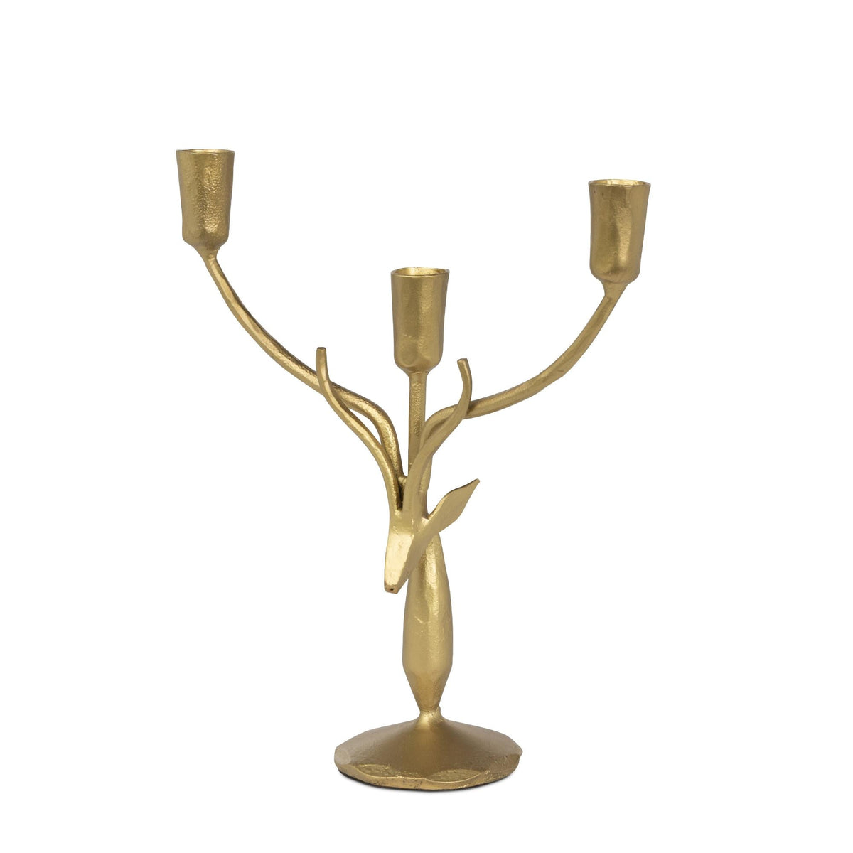Stag Candle Holder, Small, Antiqued Gold