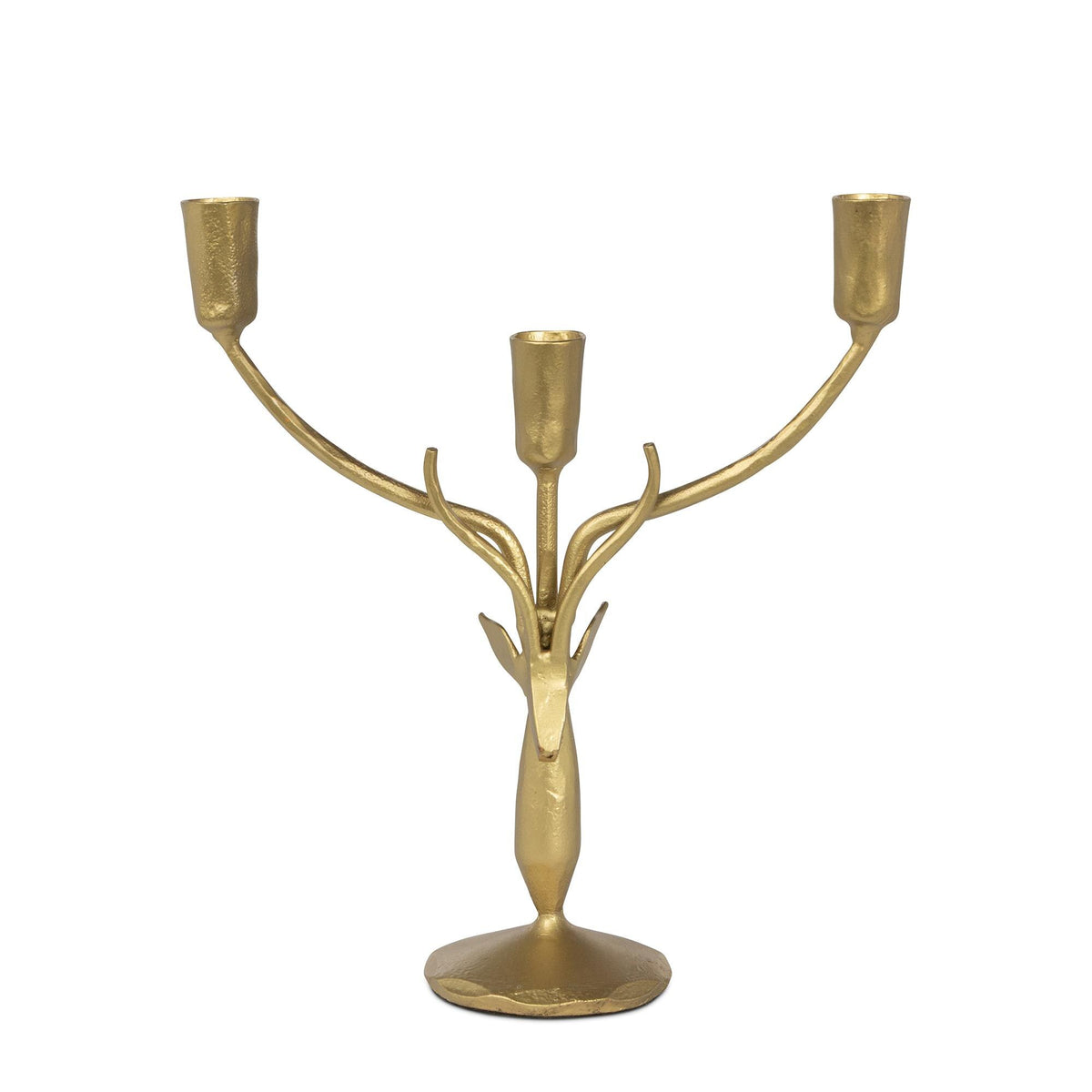 Stag Candle Holder, Small, Antiqued Gold