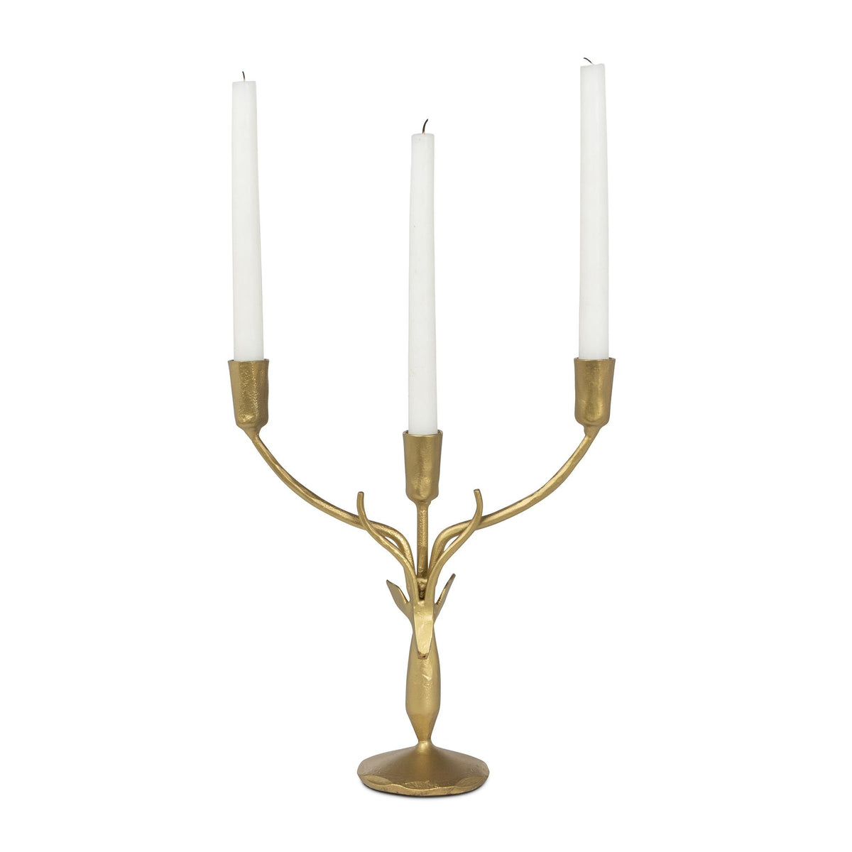 Stag Candle Holder, Small, Antiqued Gold