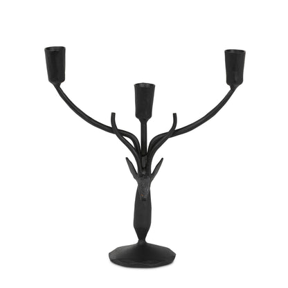 Stag Candle Holder, Small, Black