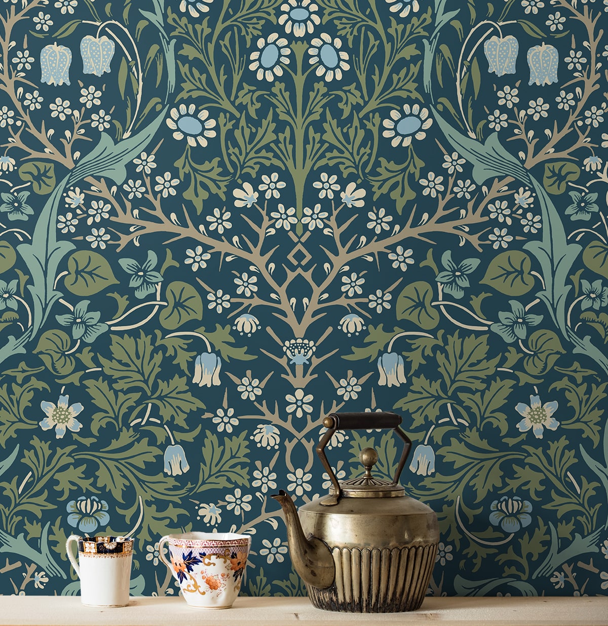 Victorian Garden Floral Vintage Prepasted Wallpaper