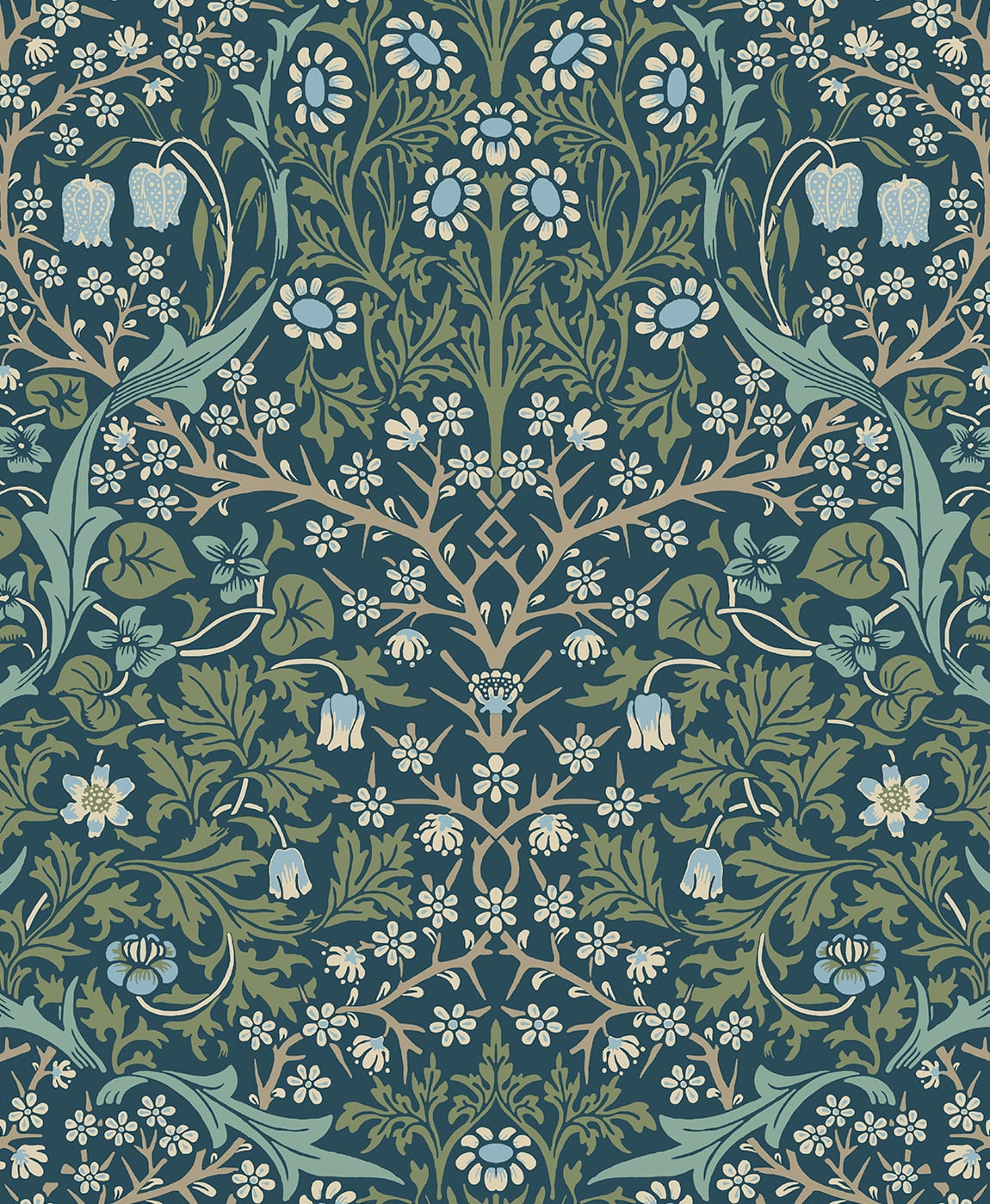 Victorian Garden Floral Vintage Prepasted Wallpaper