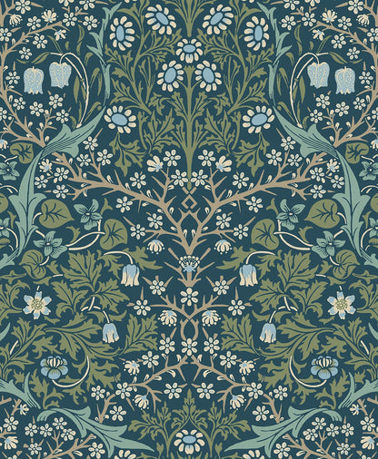 Victorian Garden Floral Vintage Prepasted Wallpaper