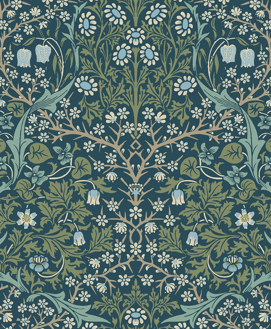 Victorian Garden Floral Vintage Prepasted Wallpaper