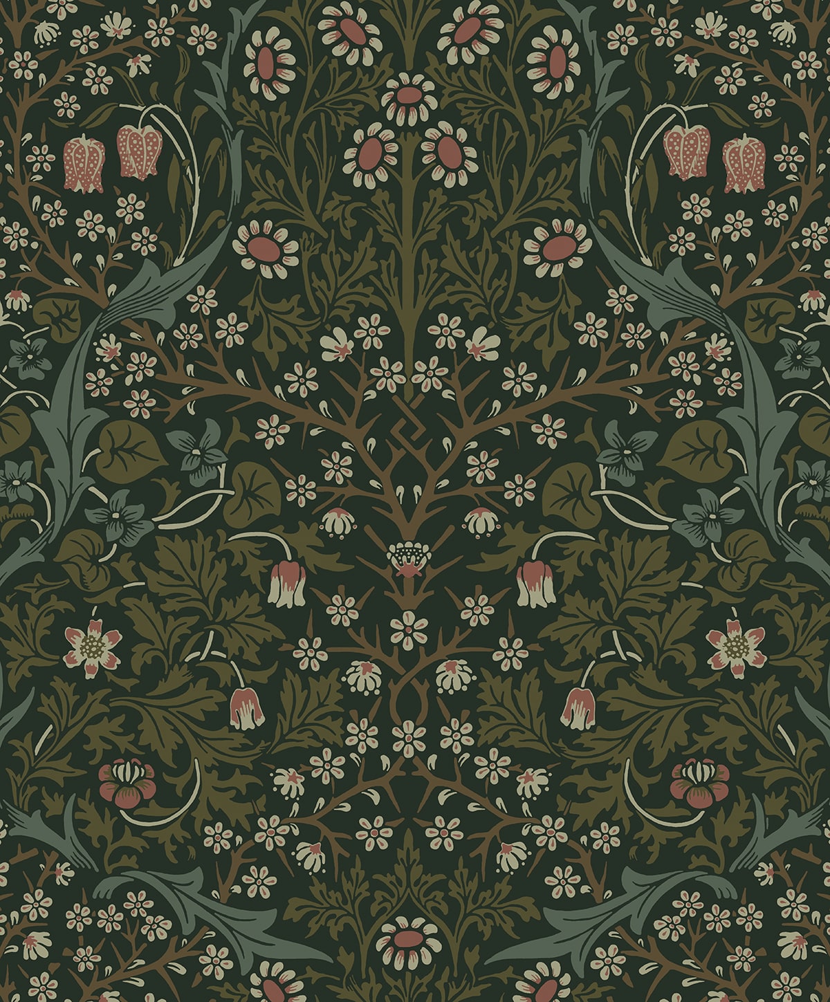 Victorian Garden Floral Vintage Prepasted Wallpaper