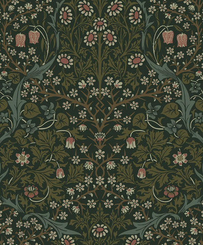 Victorian Garden Floral Vintage Prepasted Wallpaper