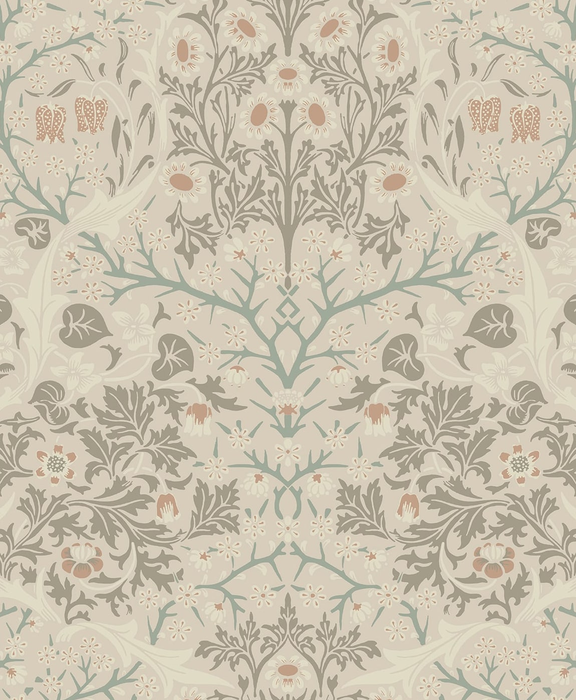 Victorian Garden Floral Vintage Prepasted Wallpaper