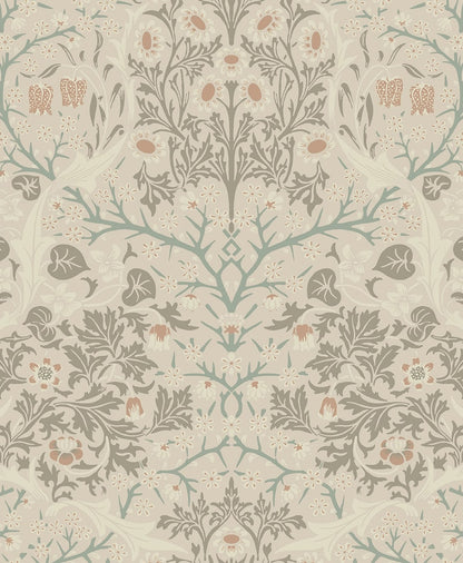Victorian Garden Floral Vintage Prepasted Wallpaper